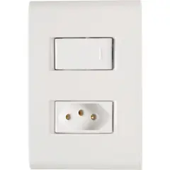 Tramontina - Conjunto Interruptor Simples E Tomada 4X2 20A Liz Branco