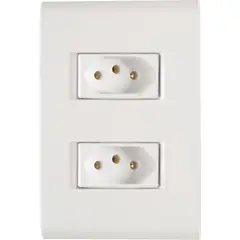 Tramontina - Conjunto Tomada 4X2 10A Liz Branco