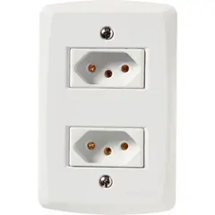 Tramontina - Conjunto Tomada 4X2 10A Lux2 Branco