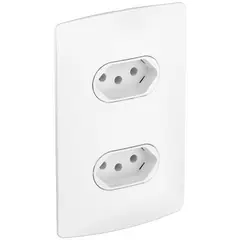 Pial - Conjunto 2 Tomadas 2P+T 10A 4x2 Bivolt Branco Nereya