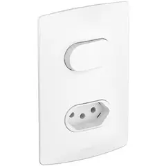 Pial - Conjunto com 1 Interruptor Simples e 1 Tomada 2P+T Nereya 10A 250V 4x2 Branco