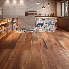 Ceusa - Porcelanato Chalé Acetinado REF-8112 28,8x119cm Caixa 1,03m² Retificado Marrom Madeirado