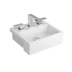 Deca - Cuba de Semi-Encaixe 13,5x36,5x33cm Retangular com Mesa Branca