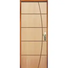 LG Sidney - Porta Montada de Giro Madeira Sarrafeada Curupixá Natural Direita 210x82x11cm ES 65
