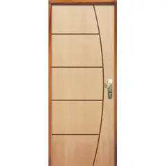 LG Sidney - Porta Montada de Giro Madeira Sarrafeada Curupixá Natural Direita 210x82x11cm ES 66