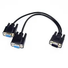 Dualcomp - Cabo VGA HD15 M x 2HD15 F 30cm Tipo Y Preto