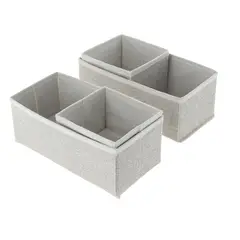 Just Home Collection - Conjunto de Caixa Organizadora Tecido 28x14x11cm