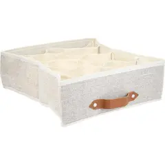 Just Home Collection - Caixa Organizadora em Tecido 40x26x10cm com 12 Divisórias Dobrável