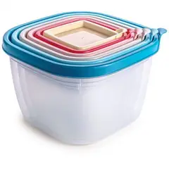 Plasutil - Conjunto de 6 Potes Quadrados 16,6cmx16,6cmx11,5cm