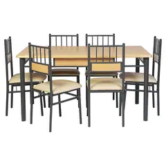 Just Home Collection - Conjunto Sala De Jantar Mesa Com 6 Cadeiras Asuncion