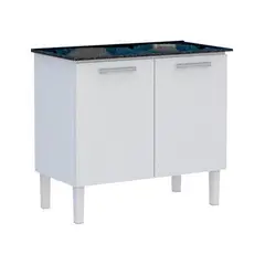 Cozimax - Gabinete com Tanque Flat 89,3x56,9x54,5cm Branco e Preto