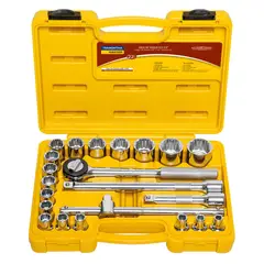 Tramontina - Maleta com Soquetes Estriados e Acessórios 1/2" com 22 peças Amarelo