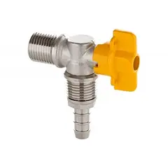 Blukit - Válvula Para Gás 90° Macho Macho 1/2" C/ Espigao