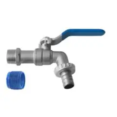 Blukit - Torneira Jardim Com Adaptador Para Mangueira Esfera Com Alavanca 1/2" e 3/4" de Metal