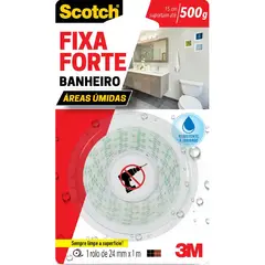 3m - Fita Dupla Face Scotch Fixa Forte Banheiro - 24 mm x 1 m