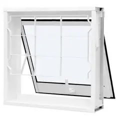 Ramassol - Janela Maxim-ar Aço Branco Quadriculada 60x80x12cm Qualitysol