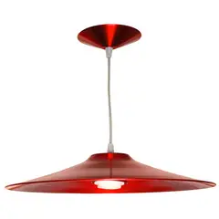Nacional Iluminação - Pendente de Alumínio Chapéu Chinês Bivolt Vermelho
