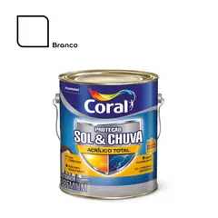 Coral - Tinta Acrílica Proteção Sol & Chuva Total Fosco Branco 3.6L