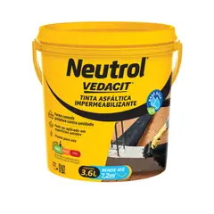 Vedacit - Pintura Asfáltica Neutrol Água Galão 3,6 Litros