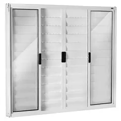 Esquadrisul - Janela Veneziana Alumínio Branco 6 Folhas Central 100x150x8cm Ecosul
