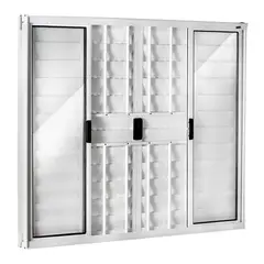 Esquadrisul - Janela Veneziana Alumínio Branco 6 Folhas Com Grade Central 100x150x8cm Ecosul