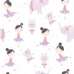 Bobinex - Papel de Parede Bailarina 52x100 cm Rosa e Branco