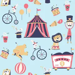 Bobinex - Papel de Parede Circo 10mx52cm Azul e Vermelho