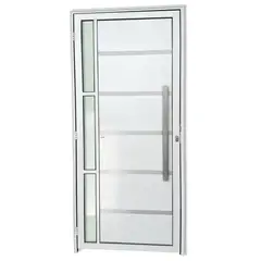 Brimak - Porta Lambri e Friso e Visor Alumínio Branco Direita 210x90x4,6cm Miraggio