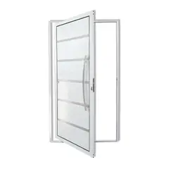 Brimak - Porta Pivotante e Friso Alumínio Branco Direita 210x120x4,6cm Premium