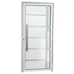 Brimak - Porta Lambri e Friso e Visor Alumínio Branco Esquerda 210x100x4,6cm Miraggio