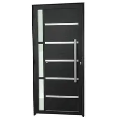 Brimak - Porta Lambri e Friso e Visor Alumínio Preto Direita 210x100x4,6cm Miraggio