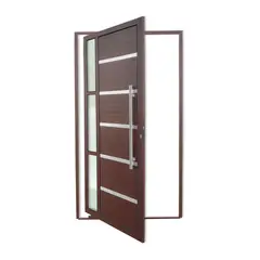 Brimak - Porta Pivotante e Friso e Visor Alumínio Corten Direita 210x100x4,6cm Miraggio