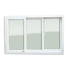 Brimak - Janela de Correr PVC Branco 3 Folhas Móveis 100x240x11cm Itec