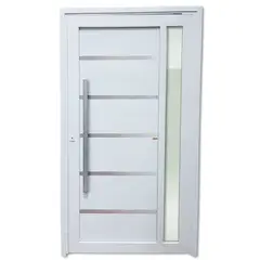 Brimak - Porta Pivotante e Friso e Visor PVC Branco Esquerda 216x100x6cm Miraggio