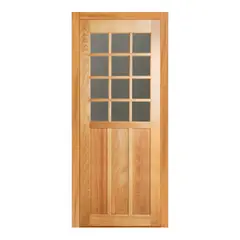 Mapaf - Porta Montada de Giro Madeira Macica Tauari Natural Esquerda 213x87,5x14cm Veneza Wood Glass