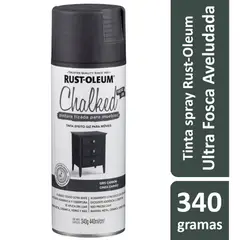 Rust-Oleum - Tinta Spray Chalked 340G Efeito Giz/Aveludado Ultra Fosco Cinza Carvão