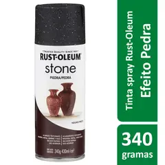 Rust-Oleum - Tinta Spray Especialidades Stone 340G Acabamento Efeito Pedra Decorativa Preto