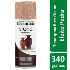 Rust-Oleum - Tinta Spray Especialidades Stone 340G Acabamento Efeito Pedra Decorativa Bege Sienna