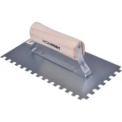 Momfort - Desempenadeira de Aço Dentada 12x24cm Cabo Plástico