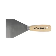 Momfort - Espátula de Aço Cabo Madeira 40mm Reta