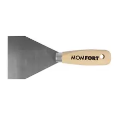 Momfort - Espátula de Aço Cabo Madeira 100mm Reta