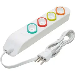 Pial - Extensão 3 Pinos 2P+T 10A 4 Tomadas Cabo Pp Com 1,3M