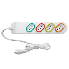 Daneva - Extensão 3 Pinos 2P+T 10A 4 Tomadas Cabo Pp Com 5M