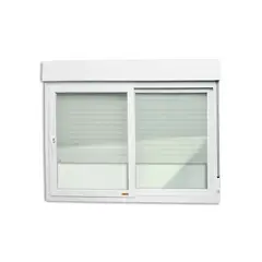 Brimak - Janela Integrada com Cremona PVC Branco 2 Folhas Móveis 140x150x11,5cm Itec