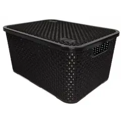 Nitron - Caixa Organizadora com Tampa Rattam M 8,5L Preto