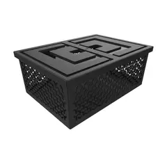 Crippa - Cesto Organizador com Tampa 18,2x32,7x45,2cm Preto