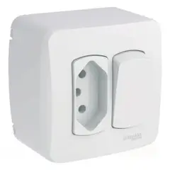 Schneider - Caixa Sobrepor Tomada 10A + Interruptor Simples
