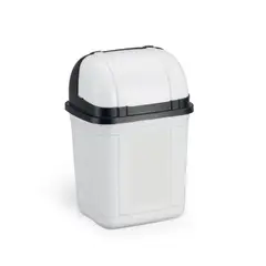 Nitron - Lixeira de Pia Basculante Rattan 18,9x15,9cm Branco