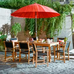 Just Home Collection - Conjunto de Mesa para Jantar Parga 9 Peças Marrom e Preto