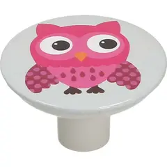 Fixser - Puxador para Móveis Botão Serigrafia Coruja 5cm Gamet